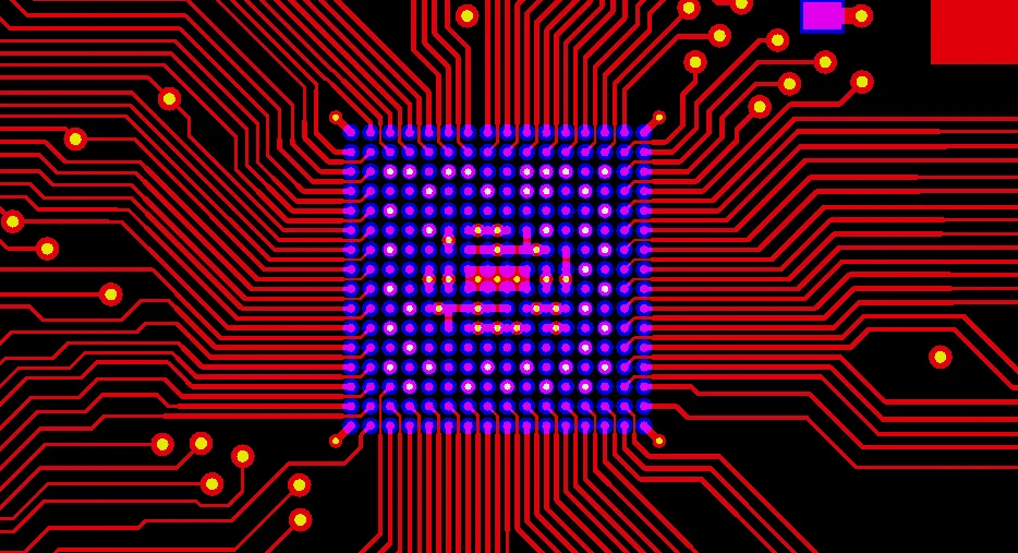 Via-in-pad on BGA